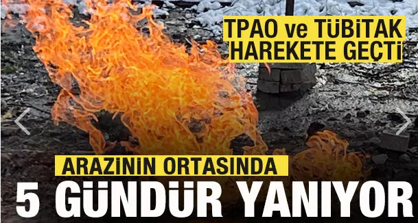 Şehirde gündem oldu! 5 gündür arazinin ortasında yanıyor! TPAO ve TÜBİTAK harekete geçti